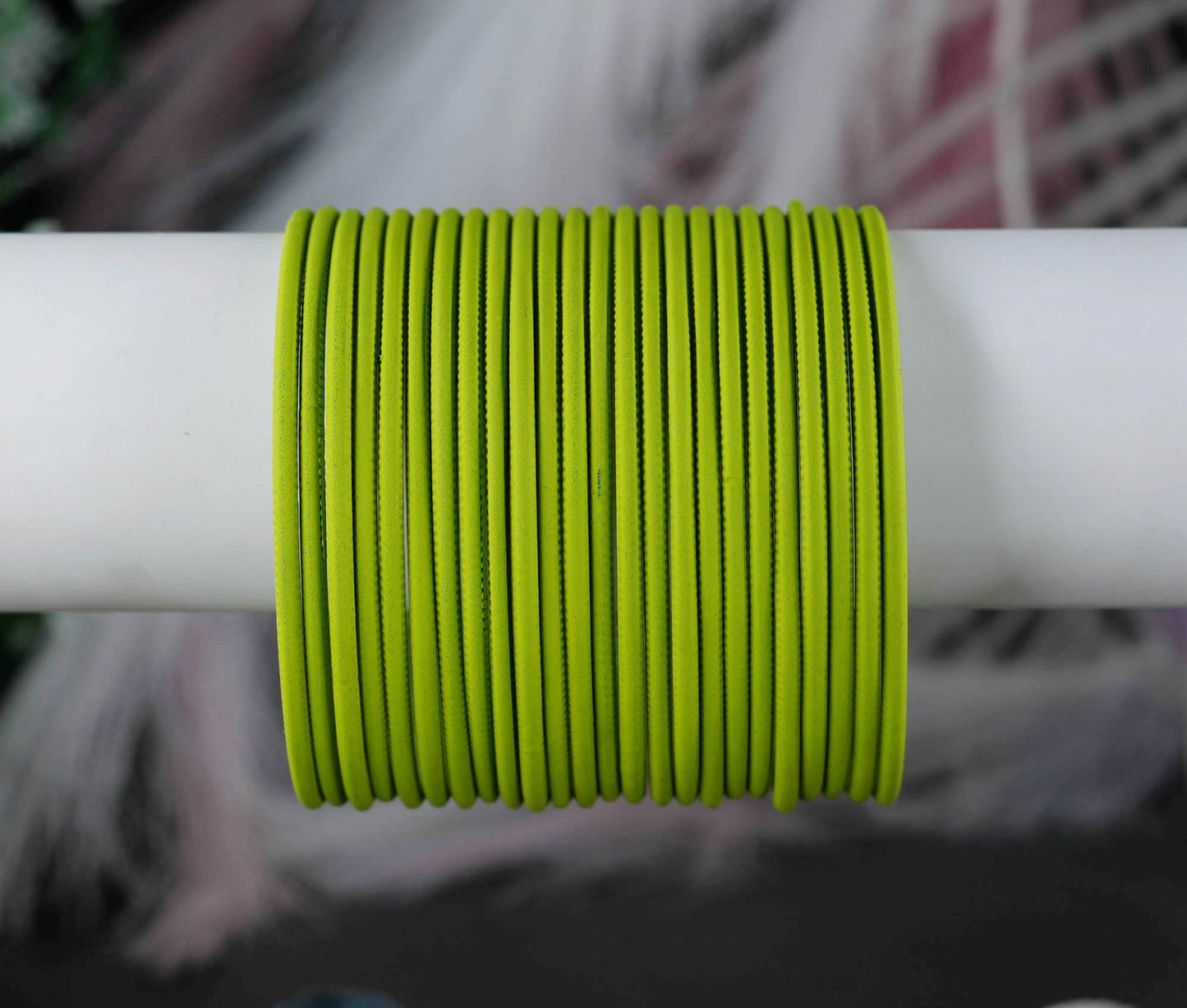 Mehndi Color Plain Matte Metal Bangles for Women & Girls (Pack of 24)