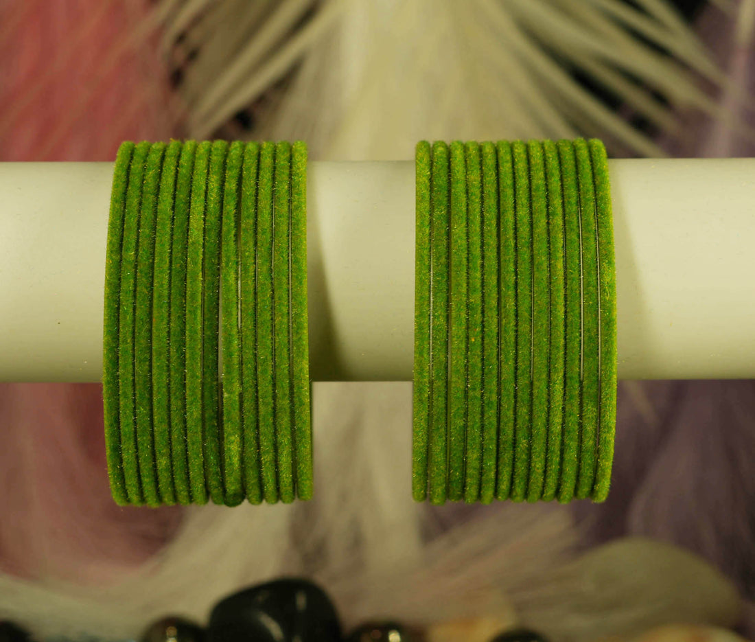 Stylish Traditional Velvet Metal Bangles for Women & Ladies