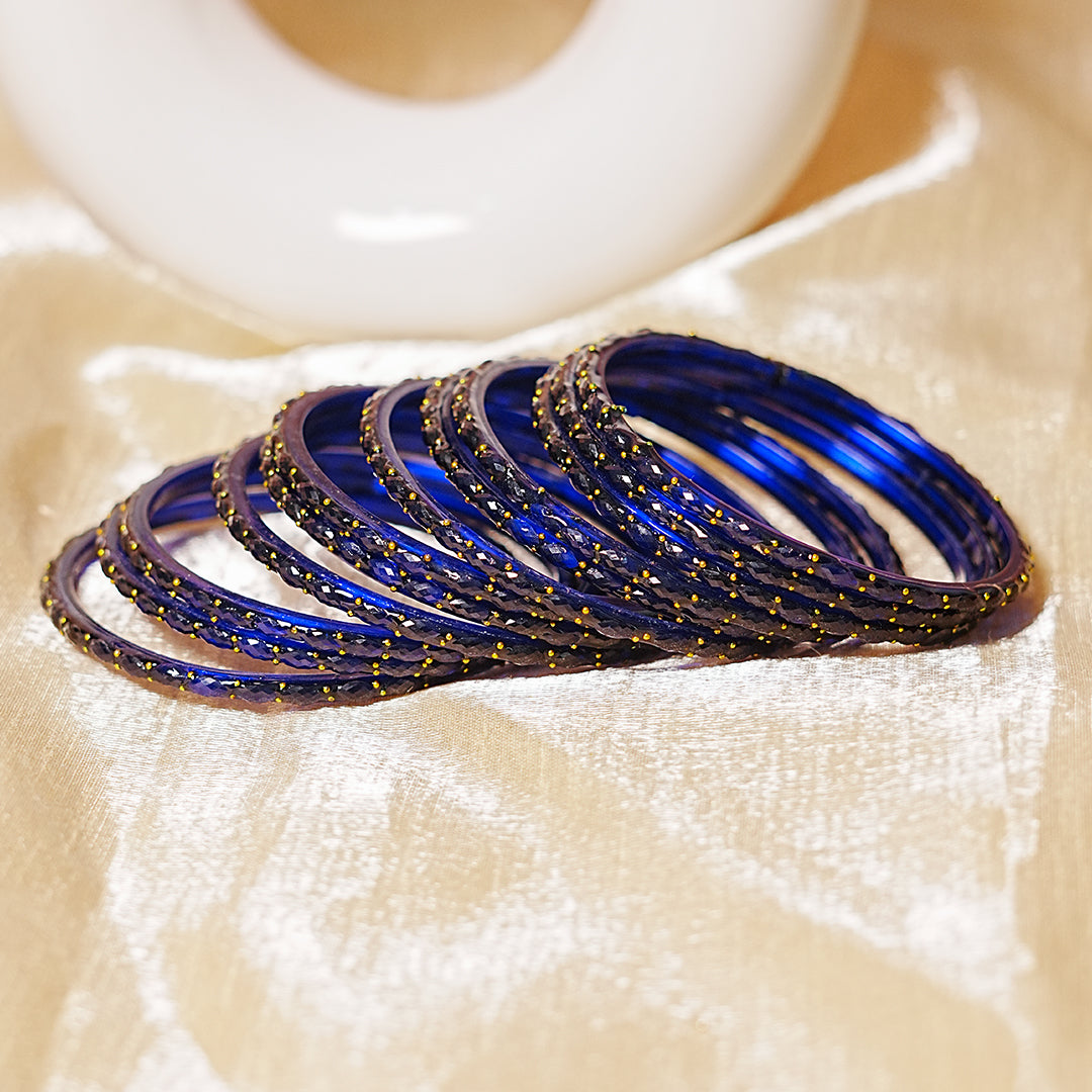 Raindrop Glass Bangle for Women (Pack of 12 Bangles)