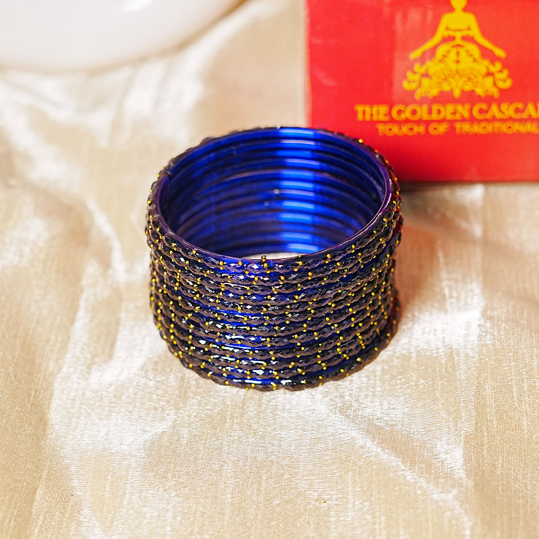 Raindrop Glass Bangle for Women (Pack of 12 Bangles)