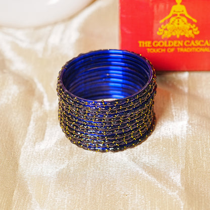 Raindrop Glass Bangle for Women (Pack of 12 Bangles)