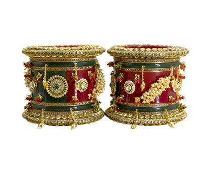 Multi Color Rajwadi Bridal Chuda Set for Women | Traditional Indian Wedding Chura Set for Brides