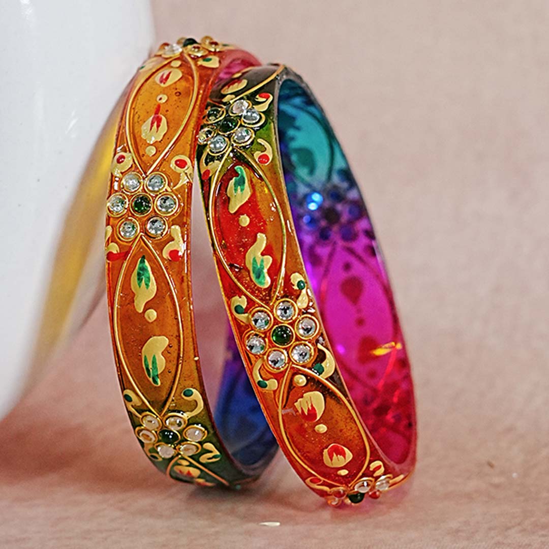 Trendy Lightweight Acrylic Kada Bangle for Women & Girls (Pack of 2 kada)