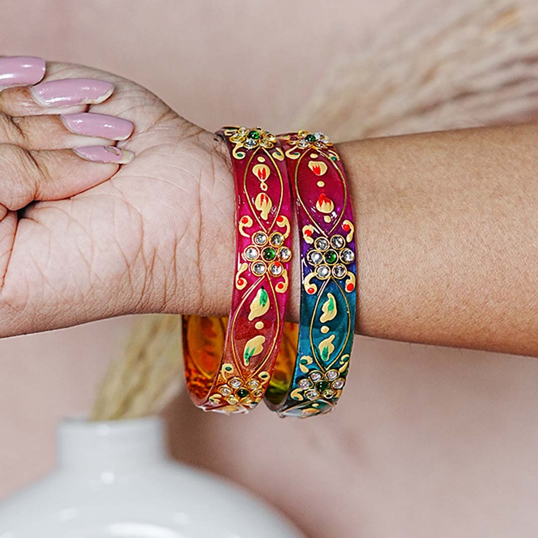 Trendy Lightweight Acrylic Kada Bangle for Women & Girls (Pack of 2 kada)