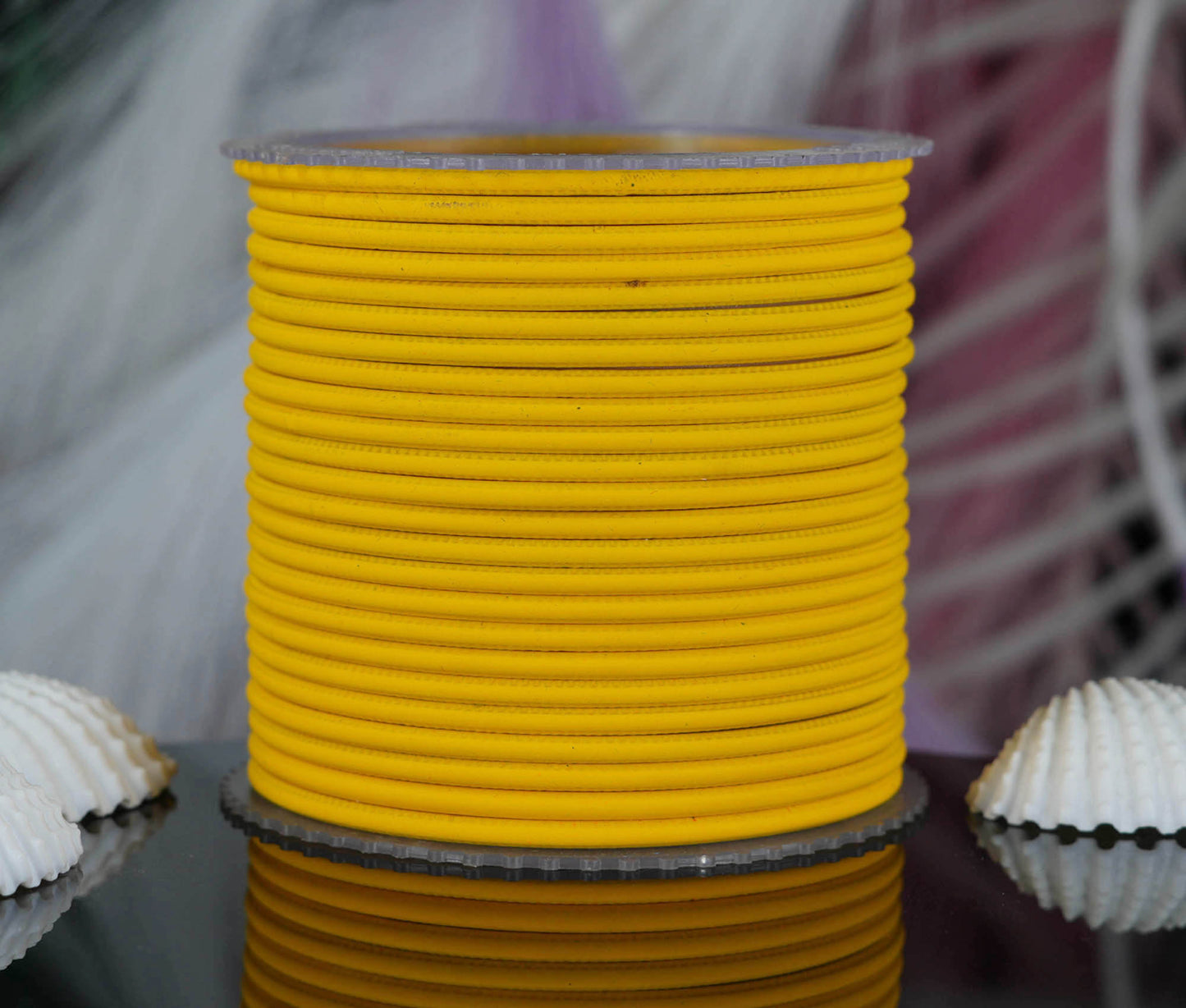 Mango Yellow Color Plain Matte Metal Bangles for Women & Girls (Pack of 24)