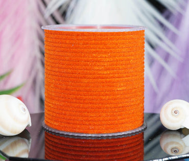 Orange Velvet Metal Bangles for Women & Girls (Pack of 24)