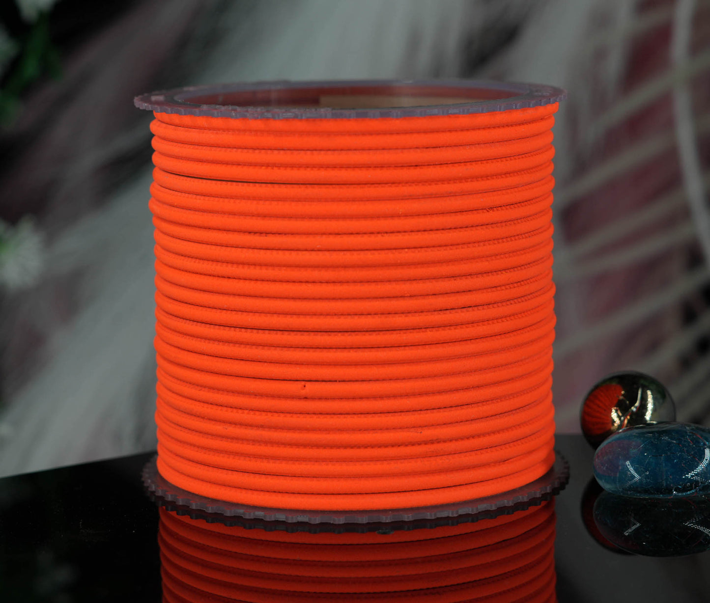 Orange Color Plain Matte Metal Bangles for Women & Girls (Pack of 24)