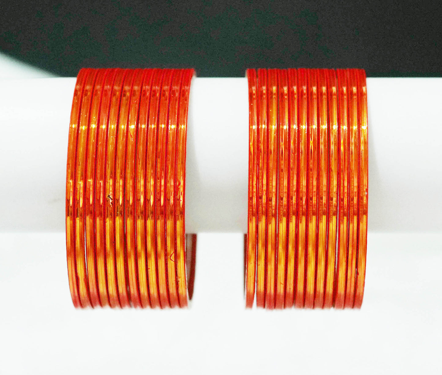 Orange Color Glossy Metal Bangle for Women & Girls (Pack of 24)