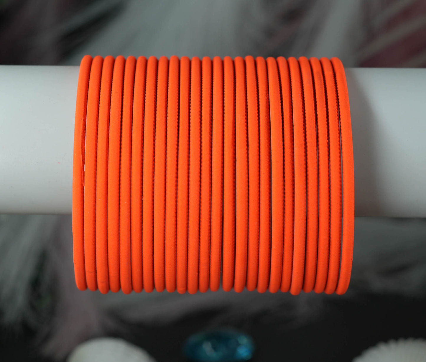 Orange Color Plain Matte Metal Bangles for Women & Girls (Pack of 24)