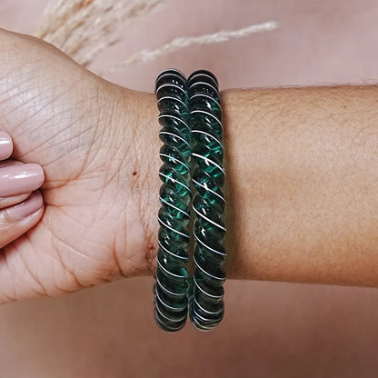 Designer Spiral Pattern Glass Kada Bangles for Women (Pack of 2)