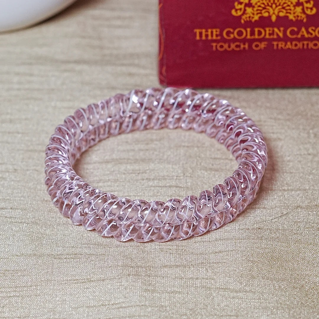 Designer Spiral Pattern Glass Kada Bangles for Women (Pack of 2)
