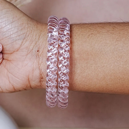 Designer Spiral Pattern Glass Kada Bangles for Women (Pack of 2)