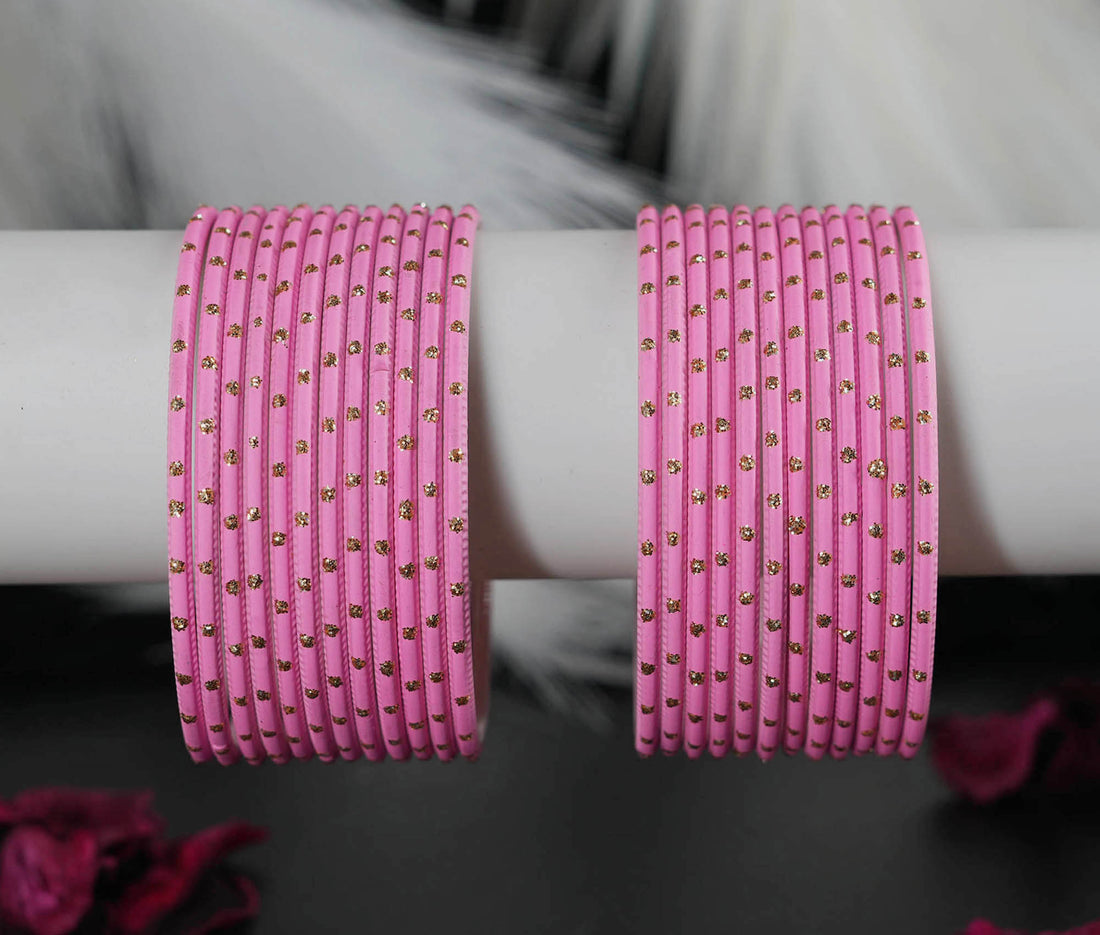 Multiple Color Metal Bangles for Women – Party & Wedding Wear Dot Design Matte Finish Traditional Chudiyan