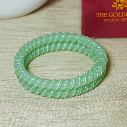 Designer Spiral Pattern Glass Kada Bangles for Women (Pack of 2)
