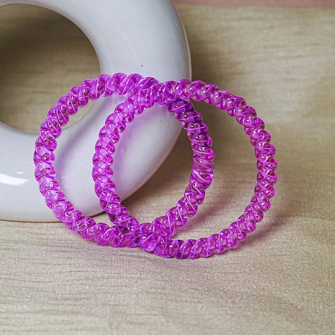 Designer Spiral Pattern Glass Kada Bangles for Women (Pack of 2)