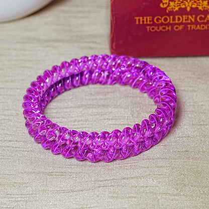Designer Spiral Pattern Glass Kada Bangles for Women (Pack of 2)