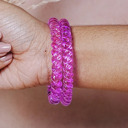 Designer Spiral Pattern Glass Kada Bangles for Women (Pack of 2)