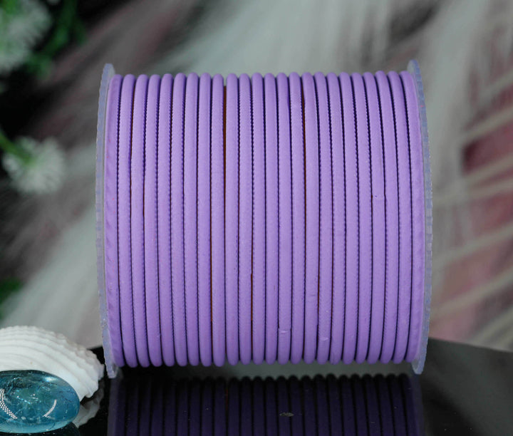 Purple Color Plain Matte Metal Bangles for Women & Girls (Pack of 24)