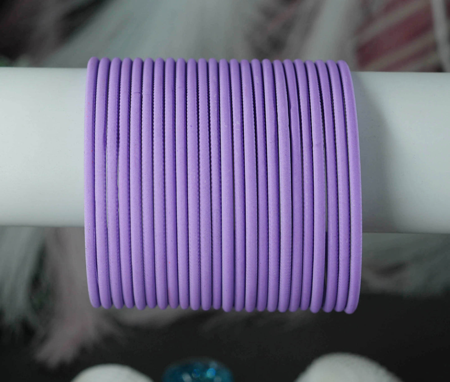 Purple Color Plain Matte Metal Bangles for Women & Girls (Pack of 24)