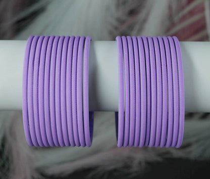 Purple Color Plain Matte Metal Bangles for Women & Girls (Pack of 24)