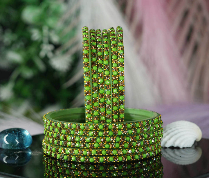 Fancy Design Multiple Color Glass Bangles for Women & Girls with Crystal Beads Stone Work Daily & Party Wear