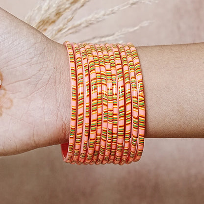 Women’s Printed Glass Bangles – Shiny & Smooth Finish (Pack of 12)