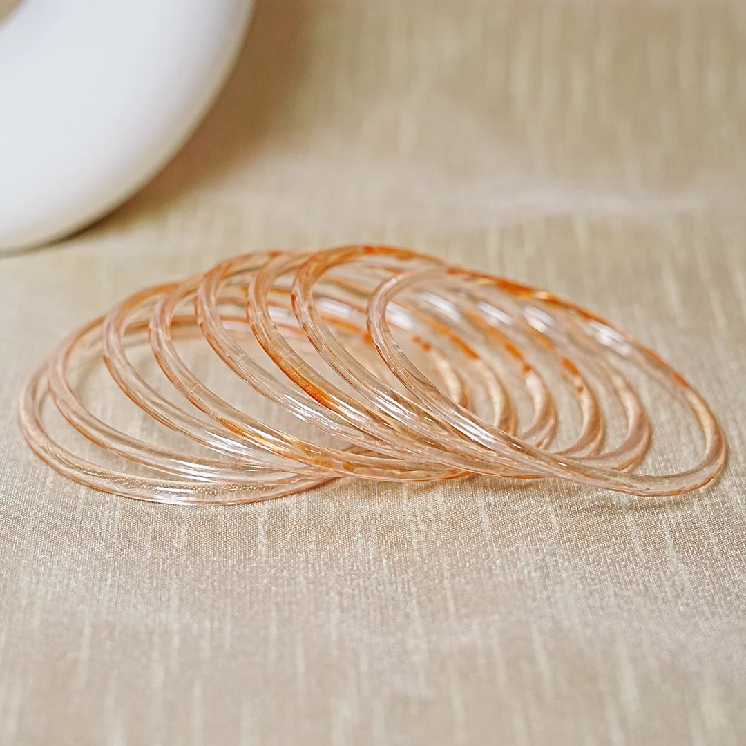 Trendy Acrylic Bangles Glossy & Smooth Finish for Women (Pack of 8)