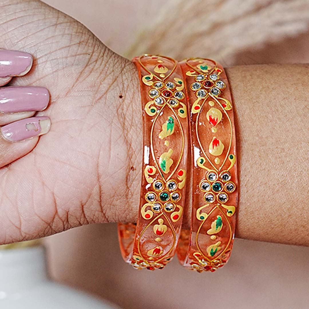 Trendy Lightweight Acrylic Kada Bangle for Women & Girls (Pack of 2 kada)