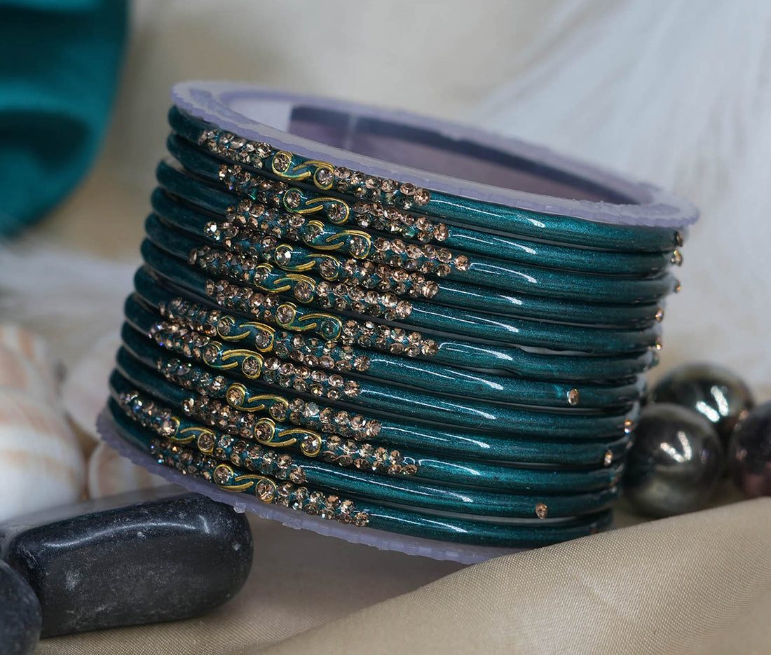 Stylish Multiple Color Glass Bangles with Zircon Stone Studded – Traditional Women’s Bangle for Weddings, Festivals & Special Occasions