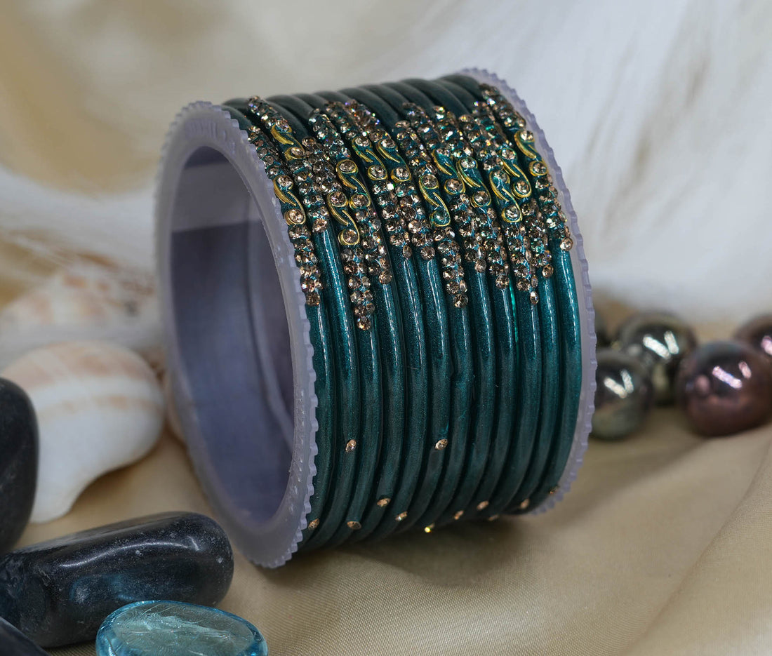 Stylish Multiple Color Glass Bangles with Zircon Stone Studded – Traditional Women’s Bangle for Weddings, Festivals & Special Occasions