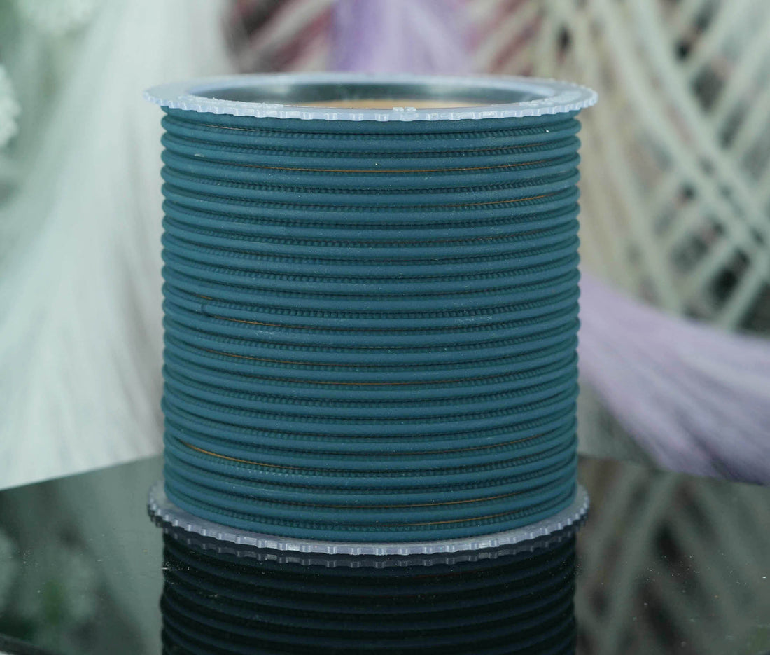 peacock Color Plain Matte Metal Bangles for Women & Girls (Pack of 24)