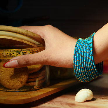 Peacock Color Premium Silk Thread Bangle for Women & Girls (Pack of 12)