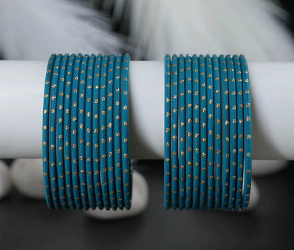 Multiple Color Metal Bangles for Women – Party & Wedding Wear Dot Design Matte Finish Traditional Chudiyan