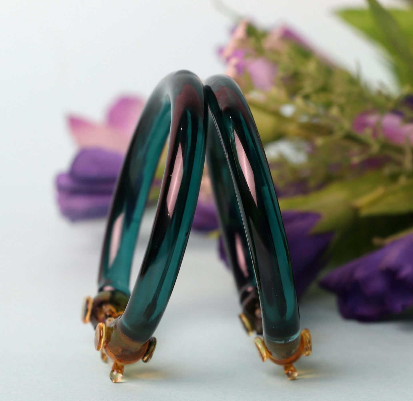 Multiple Color Elephant Design Glass Kada for Women & Girls (Pack of 2 Kada)