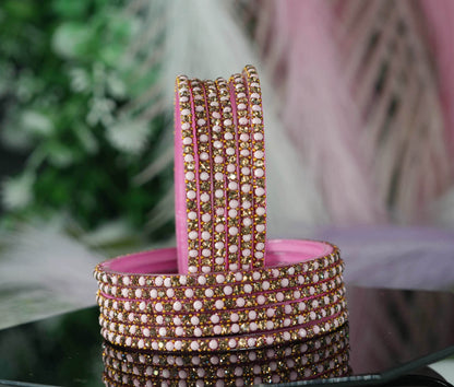 Glass Bangles with Beads Studded for Women & Girls | Multiple Color Chudiyan (Pack of 12 Bangles)