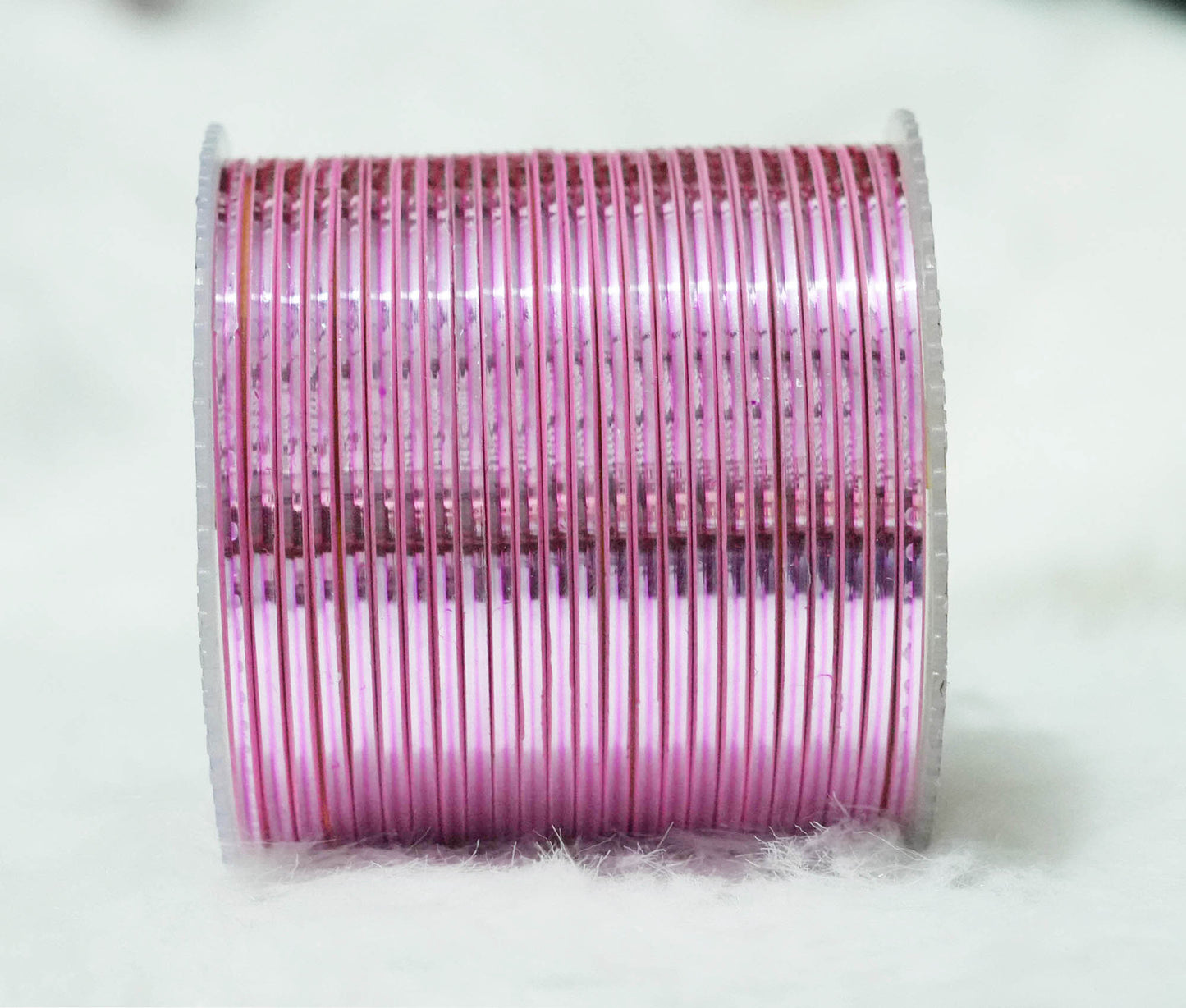 Pink Color Glossy Metal Bangle for Women & Girls (Pack of 24)