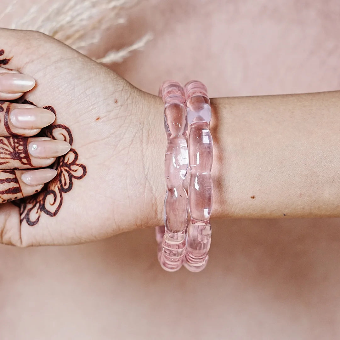 Glossy Finish 'Glosbe Glass Kada' Bangle for Women & Girls (Pack of 2)