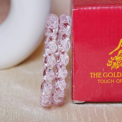 Glossy Finish Spiral Look Glass Kada Bangle for Women & Girls (Pack of 2)