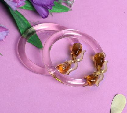 Multiple Color Elephant Design Glass Kada for Women & Girls (Pack of 2 Kada)