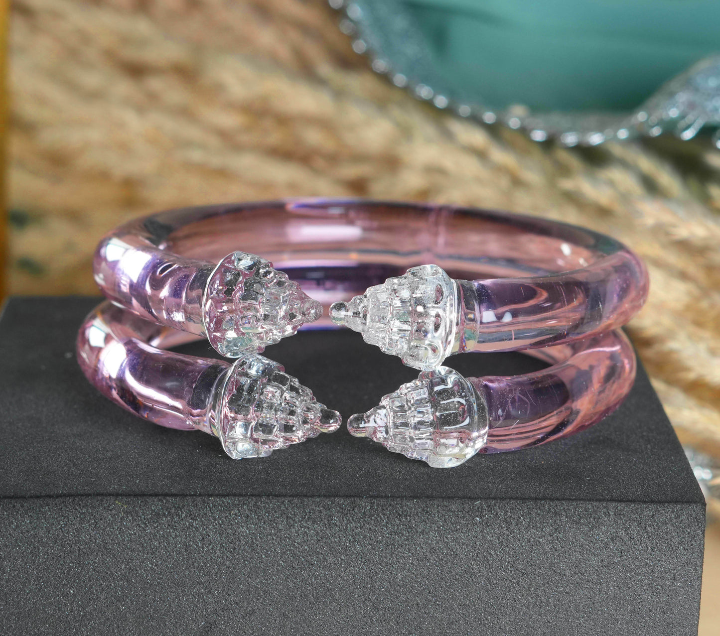 Multiple Color ‘Sriyantra’ Glass Kada Unique Design For Women & Girls (Pack of 2 Kada)