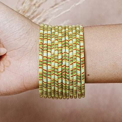 Women’s Printed Glass Bangles – Shiny & Smooth Finish (Pack of 12)