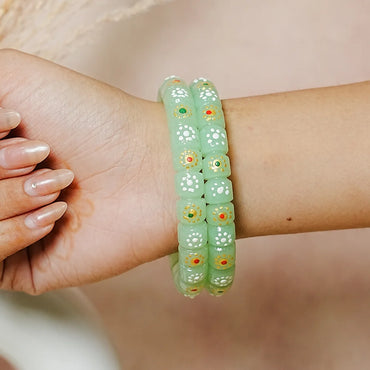 Stylish Cutting Design Printed Glass Kada for Women & Girls (Pack of 2)