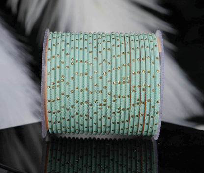 Pista Dot Design Matte Finish Metal Bangle for Women & Girls (Pack of 24)