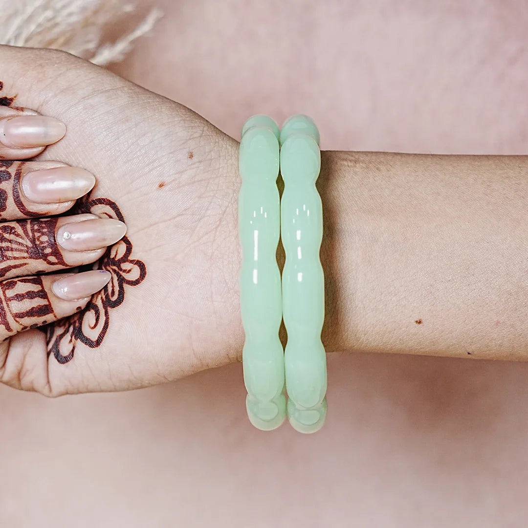 Glossy Finish 'Glosbe Glass Kada' Bangle for Women & Girls (Pack of 2)