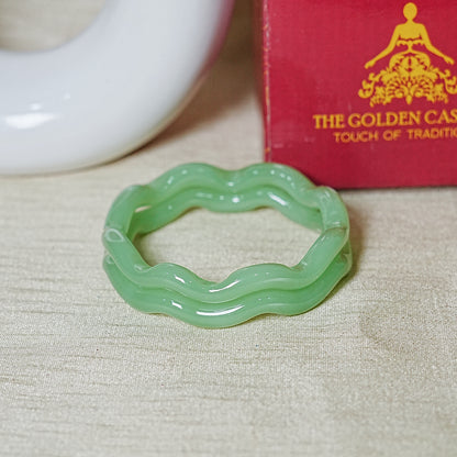 Zig-Zag Glass Kada Bangle, Glossy Finish for women and girls (Pack of 2 Kada)