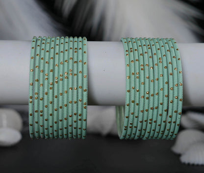 Stylish Metal Bangles for Women – Multiple Color Dot Design Matte Finish for Wedding & Party Wear