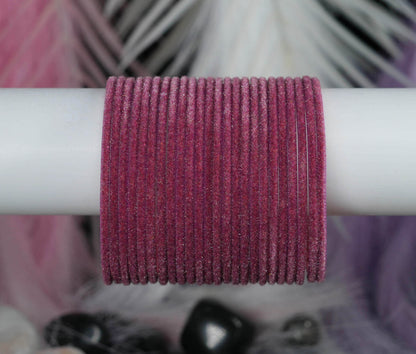 Pyazi Color Velvet Metal Bangles for Women & Girls (Pack of 24)