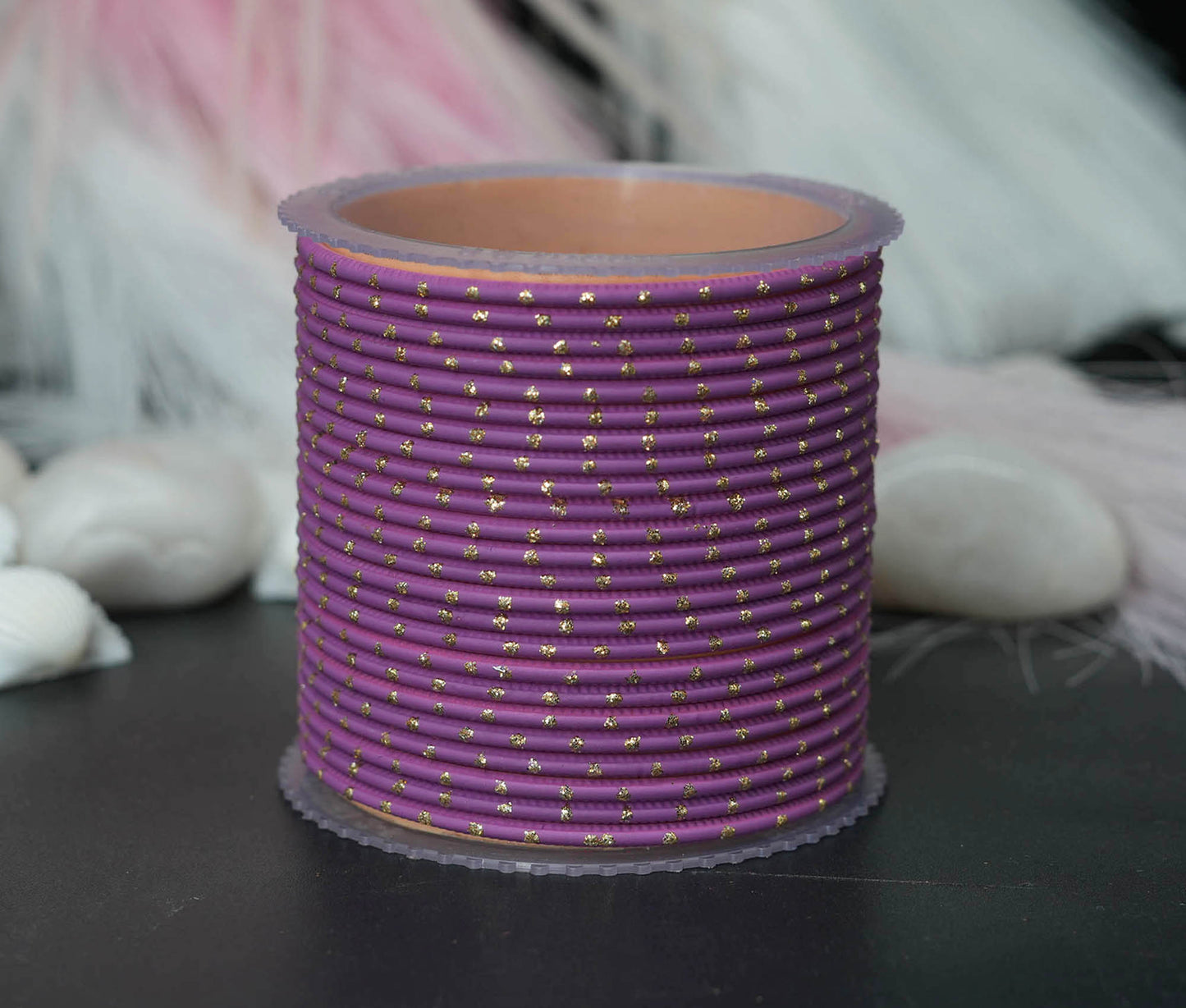Stylish Metal Bangles for Women – Multiple Color Dot Design Matte Finish for Wedding & Party Wear