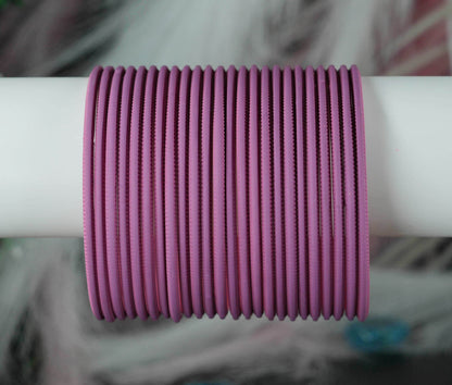 Pyazi Color Plain Matte Metal Bangles for Women & Girls (Pack of 24)