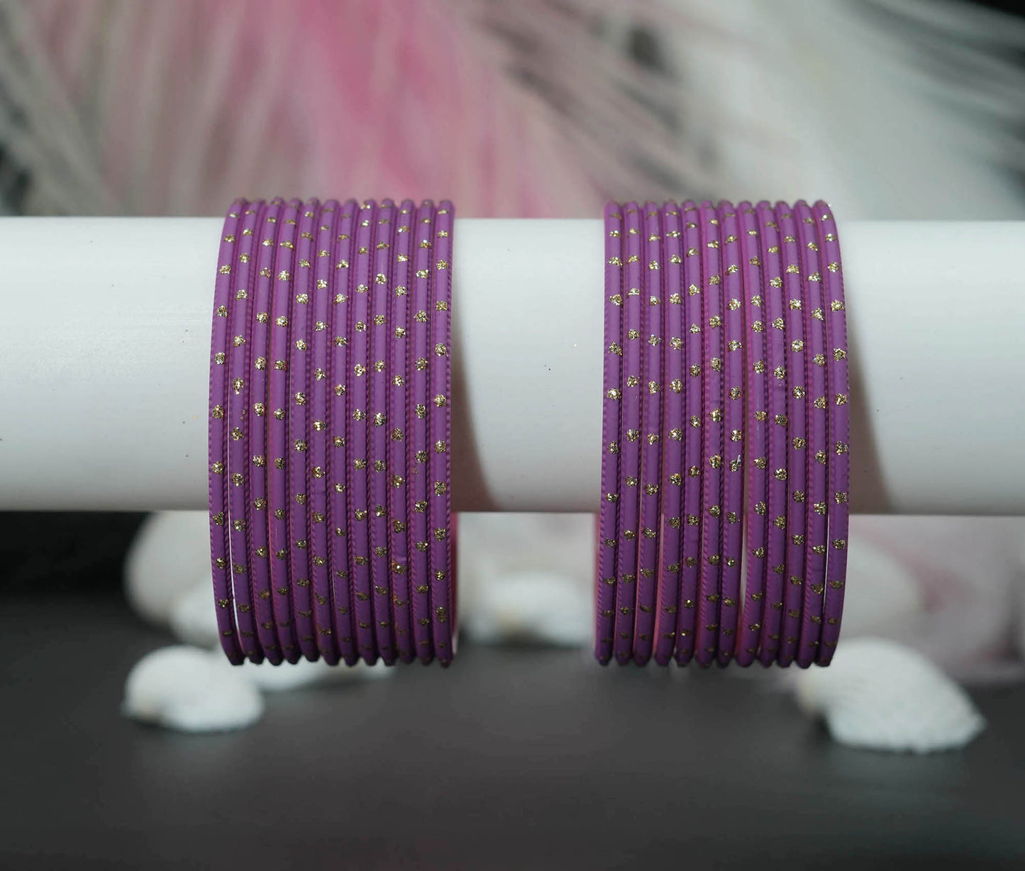 Stylish Metal Bangles for Women – Multiple Color Dot Design Matte Finish for Wedding & Party Wear